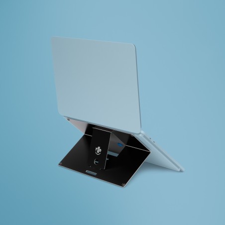 R-Go Tools Riser Attachable Laptop Stand - Ergonomic, Adjustable & Space-Saving Solution for Comfortable Workstations (RGORIATBL
